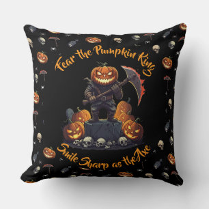🖤 Black Pumpkin King Throw Kissen 🎃
