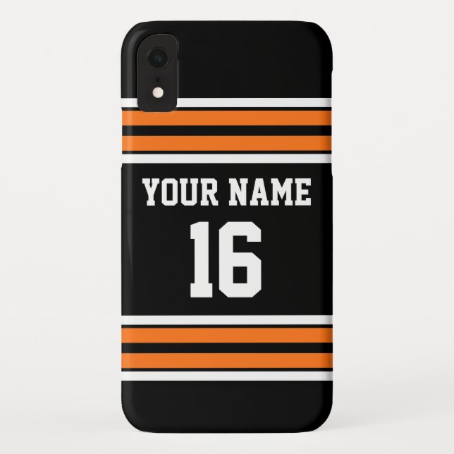 Black Pumpkn Orange Team Jersey Name Case-Mate iPhone Hülle (Rückseite)