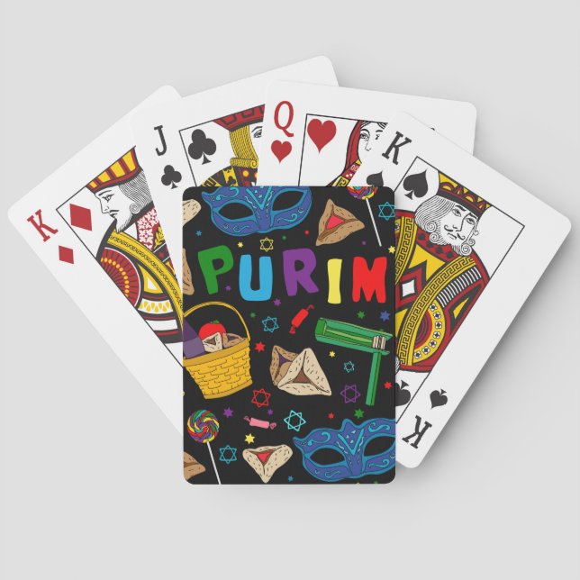 Black Purim Playing Cards Spielkarten (Rückseite)