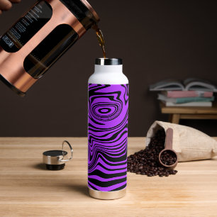 Black Purple Art Waves Bouteille d'eau Choisir la