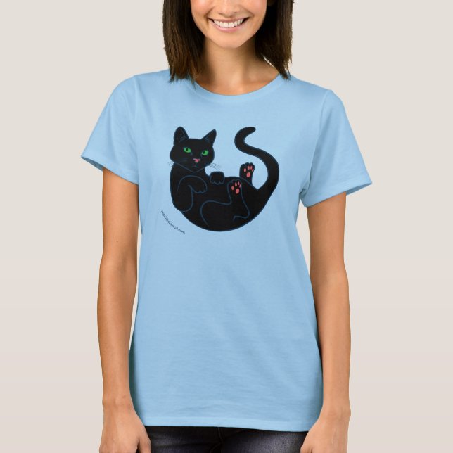 Black Pussy Cat T-Shirt (Vorderseite)