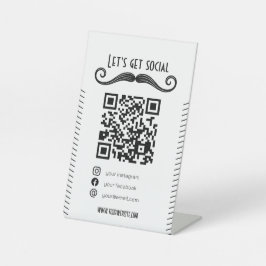 Black QR-Code Barbecue-Shop Scannen Sie mich Socia Sockelschild