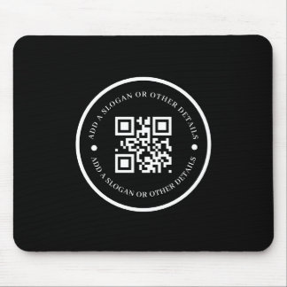 Black QR Code Company Promo mouse pad Mousepad