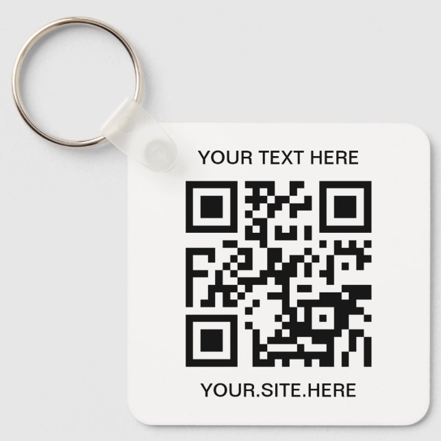 Black QR Code Foto Schlüsselanhänger (Vorderseite)