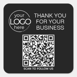 Black QR Code Intelligente Kontaktaufnahme Quadratischer Aufkleber
