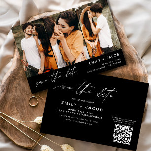 Black QR Code Save the Date 3 Foto Elegant