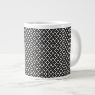 Black Quatrefoil Jumbo-Tasse