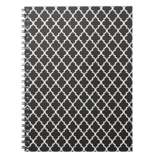 Black Quatrefoil Notizblock