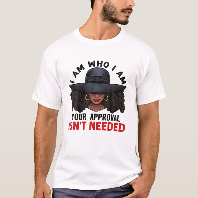 Black Queen African American Ladies Curly Natural T-Shirt (Vorderseite)