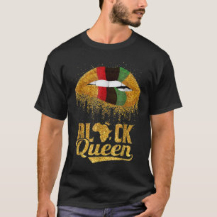 Black Queen African Colors Living Schwarze Geschic T-Shirt