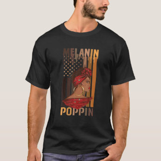 Black Queen African History Melanin - American Fla T-Shirt