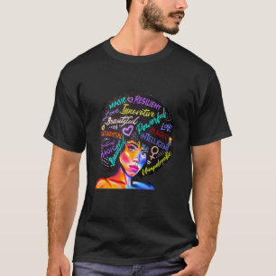 Black Queen Afro Melanin African American Natural T-Shirt