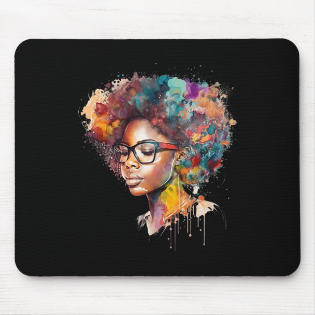Black Queen Afro Melanin Gran Canaria Mousepad (Vorne)