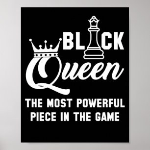 Black Queen am mächtigsten Stück im Spielschach Poster