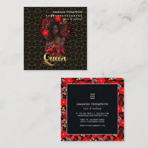 Black Queen Beauty Fashion Quadratische Visitenkarte