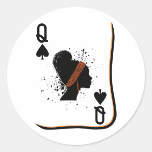 Black Queen Card Black History Monte African Celeb Runder Aufkleber