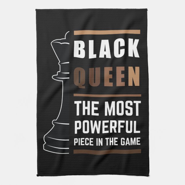 Black Queen das mächtigste Stück in Spiel 1 Geschirrtuch (Vertikal)
