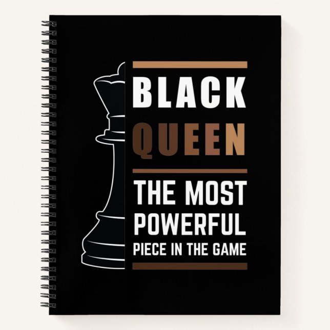 Black Queen das mächtigste Stück in Spiel 1 Notizbuch (Vorderseite)