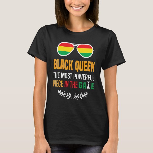 Black Queen die mächtigste schwarze Geschichte T-Shirt (Vorderseite)