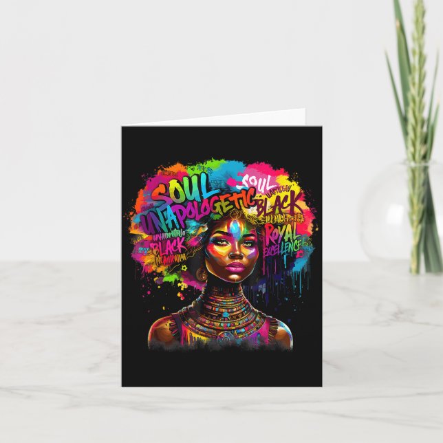 Black Queen Dripng Afro Melanin Black History Mont Karte (Vorderseite)