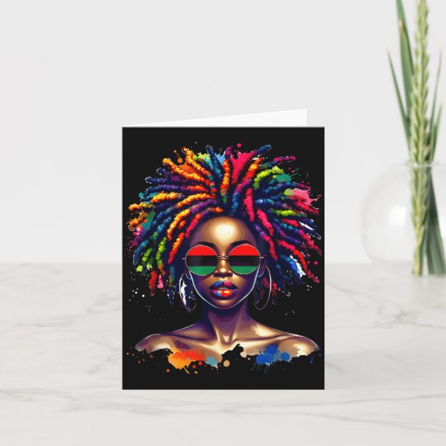 Black Queen Dripng Afro Melanin Black History Mont Karte (Vorderseite)
