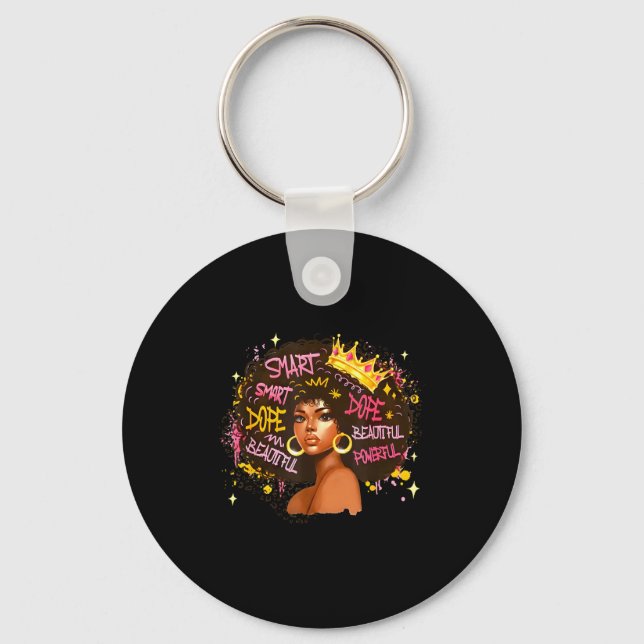 Black Queen Dripng Afro Melanin Black History Mont Schlüsselanhänger (Vorderseite)