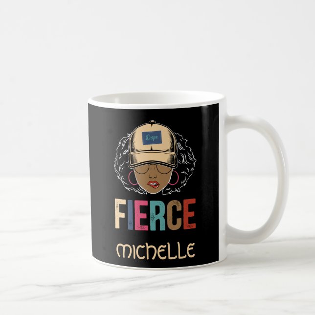 Black Queen | Fierce | Schwarze Frau Kaffeetasse (Rechts)