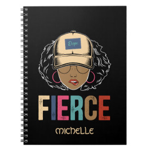 Black Queen   Fierce   Schwarze Frau Notizblock