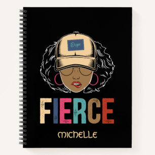Black Queen Fierce Schwarze Frau Notizbuch
