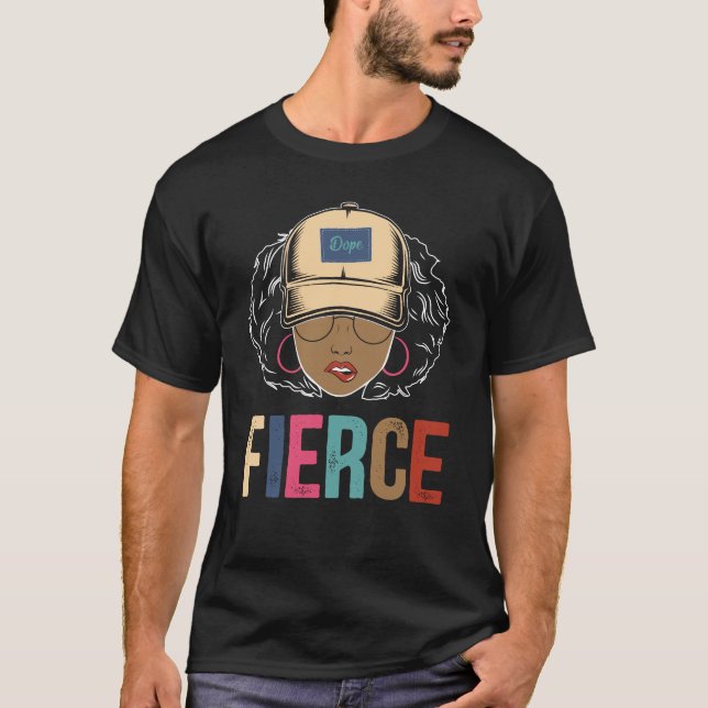 Black Queen | Fierce | Schwarze Frau T-Shirt (Vorderseite)
