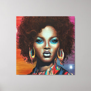 Black Queen Goddess Sista Women Melanin Sista Afro Leinwanddruck