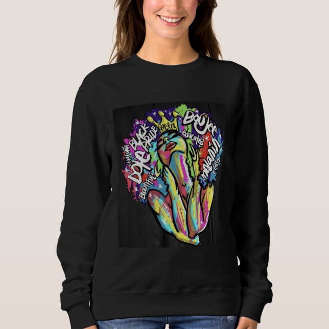 Black Queen Inspirational Graphic Sweatshirt (Vorderseite)