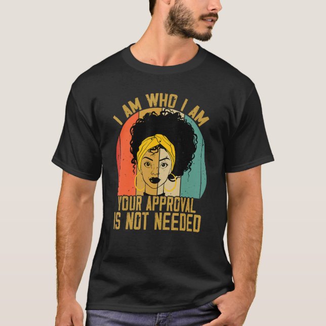 Black Queen Lady Curly Natural Afro African Americ T-Shirt (Vorderseite)