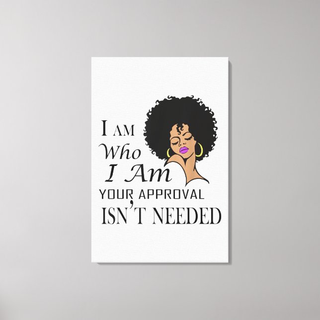 Black Queen Lady Curly Natural Afro African Leinwanddruck (Vorderseite)