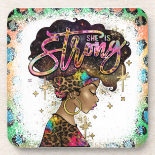 Black Queen Melanin Brown Skin Sista Magie Getränkeuntersetzer