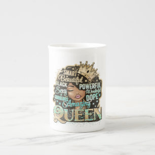 Black Queen Melanin Brown Skin Sista Magie Prozellantasse