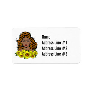 Black Queen Melanin Sista Adressaufkleber