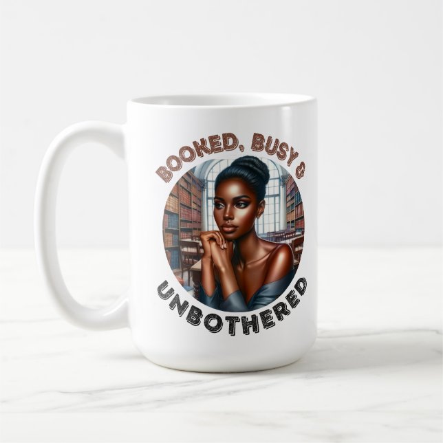 Black Queen Melanin Sista gebucht beschäftigt & un Kaffeetasse (Links)