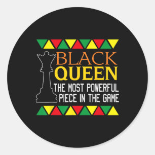 Black Queen Most Power Schach African American H Runder Aufkleber