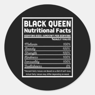 Black Queen Nährwertangaben Stolz auf die schwarze Runder Aufkleber