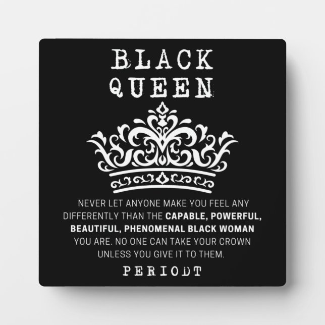 Black Queen - niemand kann deine Krone nehmen Fotoplatte (Vorderseite)