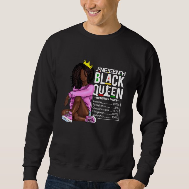 Black Queen Nutritional Facts African American Wom Sweatshirt (Vorderseite)