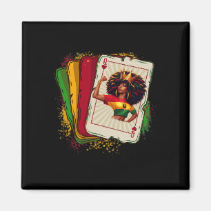 Black Queen of Hearcard Deck Game Proud Black H Magnet
