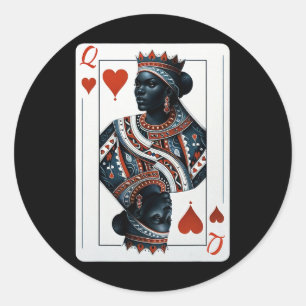 Black Queen of Hearcard Deck Game Stolz Black W Runder Aufkleber