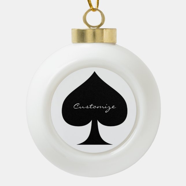 Black Queen of Spades Black Thunder_Cove Keramik Kugel-Ornament (Vorderseite)