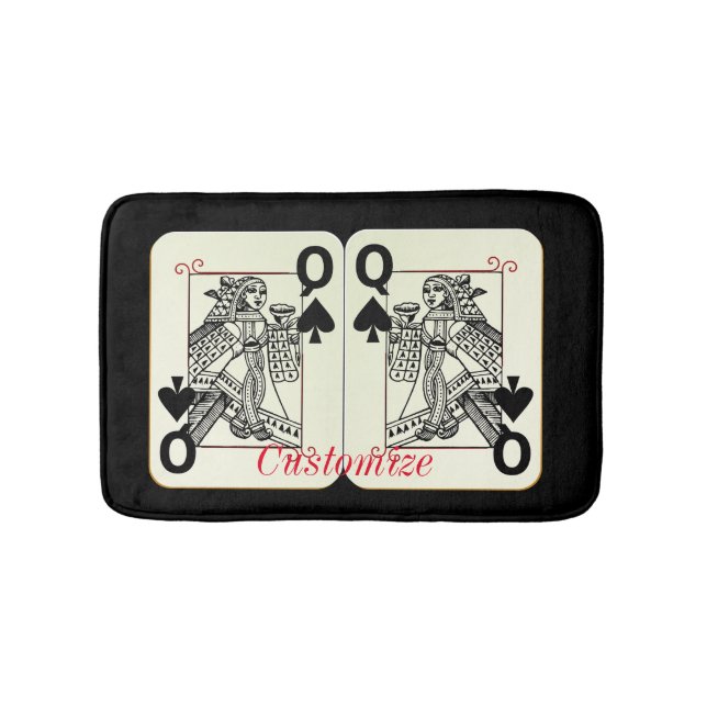 Black Queen of Spades Card Thunder_Cove Badematte (Vorderseite)