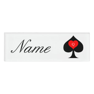 Black Queen of Spades Red Heart Thunder_Cove Namenschild