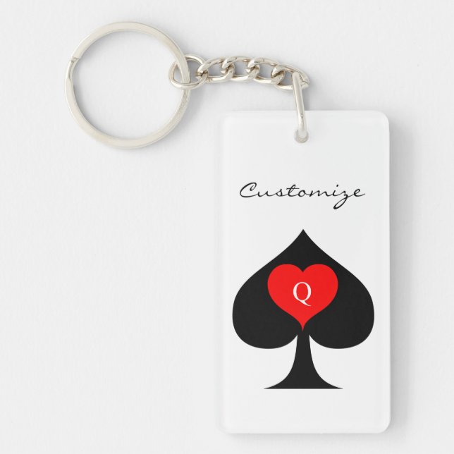 Black Queen of Spades Red Heart Thunder_Cove Schlüsselanhänger (Vorderseite)