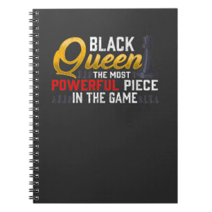 Black Queen Powerful Piece Proud Frau Notizblock