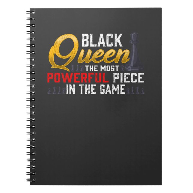 Black Queen Powerful Piece Proud Frau Notizblock (Vorderseite)